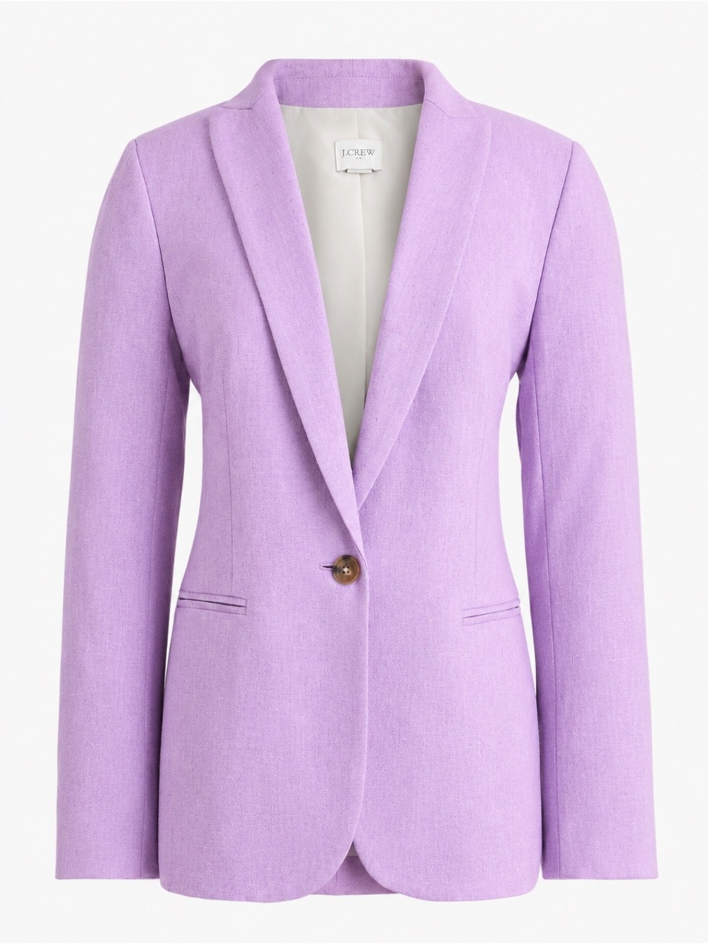 NWT J. Crew Linen-Blend One Button Blazer | Lavender Purple